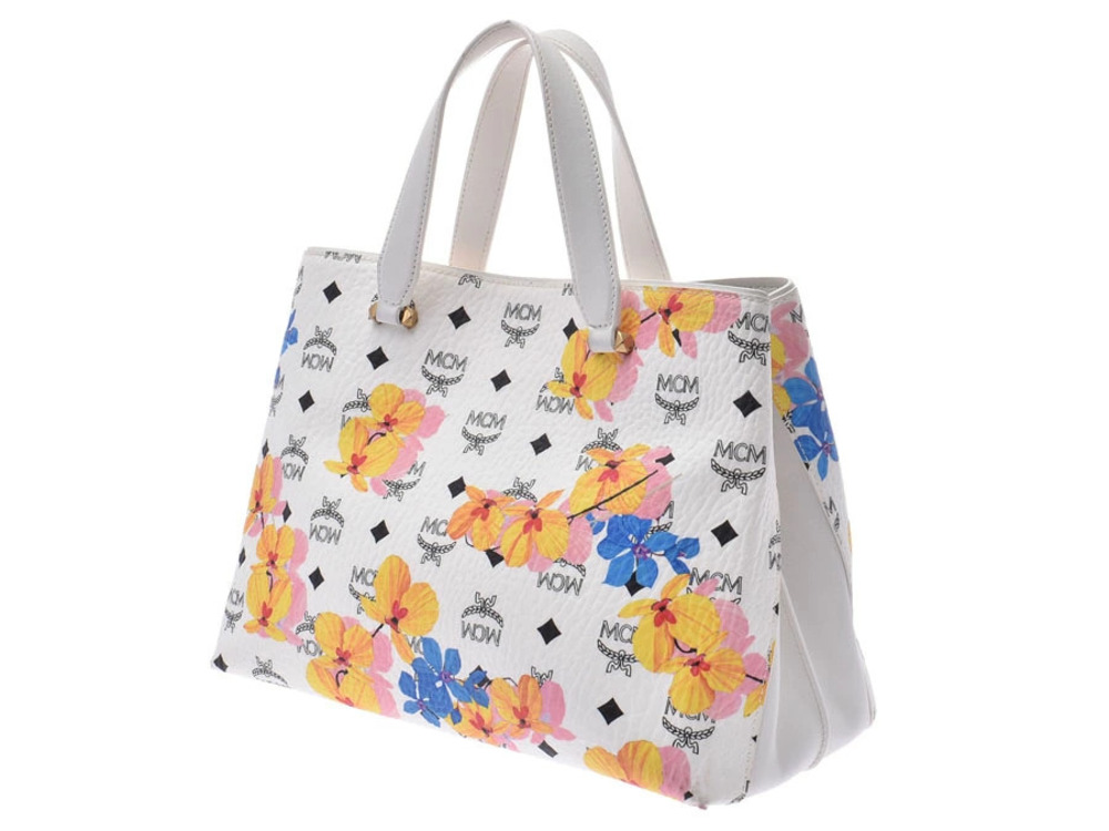 Mcm Strap Yellow Handbag White Black Blue
